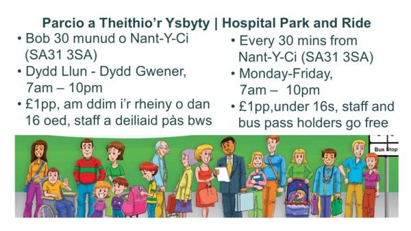 Gwasanaeth Parcio a Theithio PR1 o Gaerfyrddin i Nant-y-ci yn dod i ben ym Mehefin